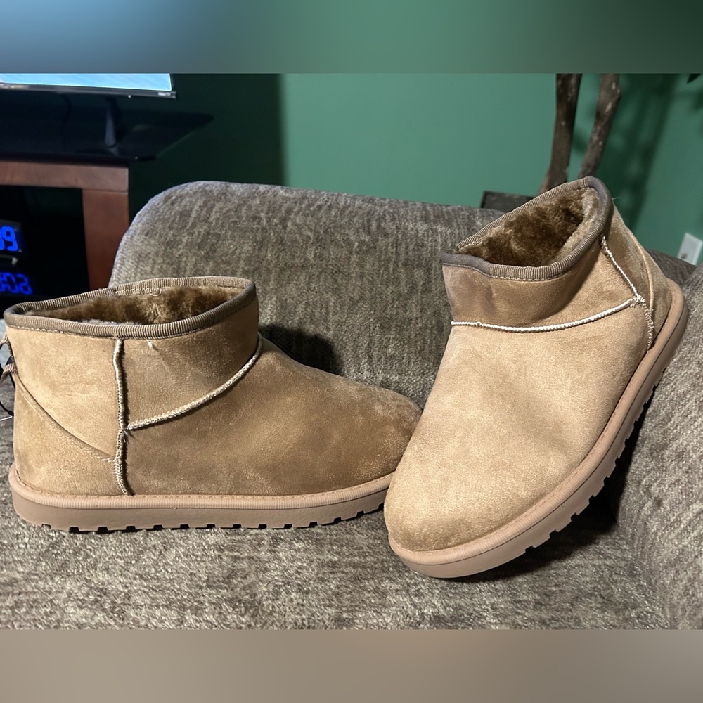 Extra Wide Faux Fur Lined Ankle Boots